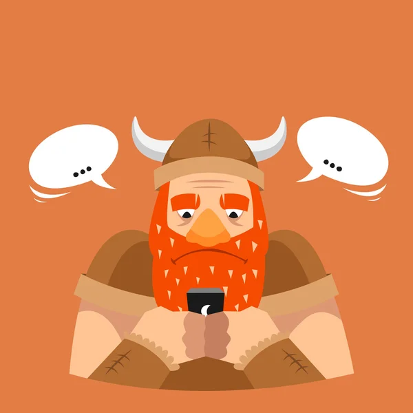 Komik vektör çizim. Viking manifatura