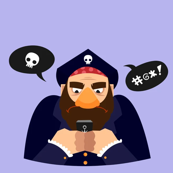 Komik vektör çizim. Korsan manifatura