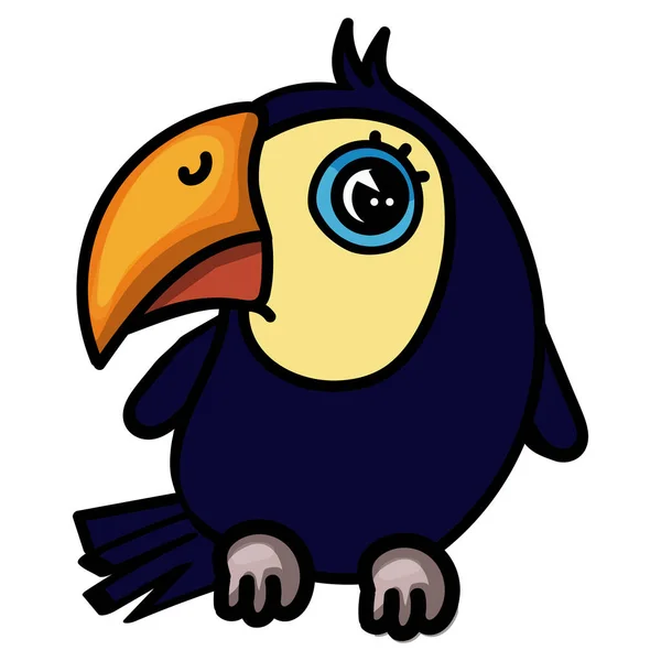 Roztomilý Toucan Cartoon Vector Clip Art Illustration — Stockový vektor