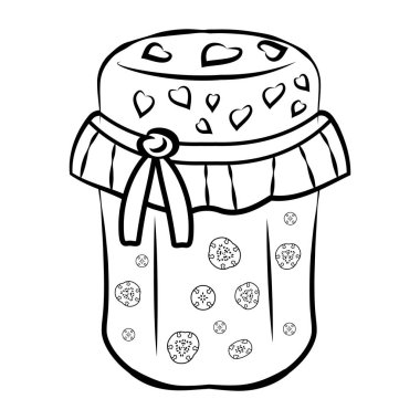 Kavanoz boyama sayfası ya da kitap. Hoş bir illüstrasyon. Samimi stil