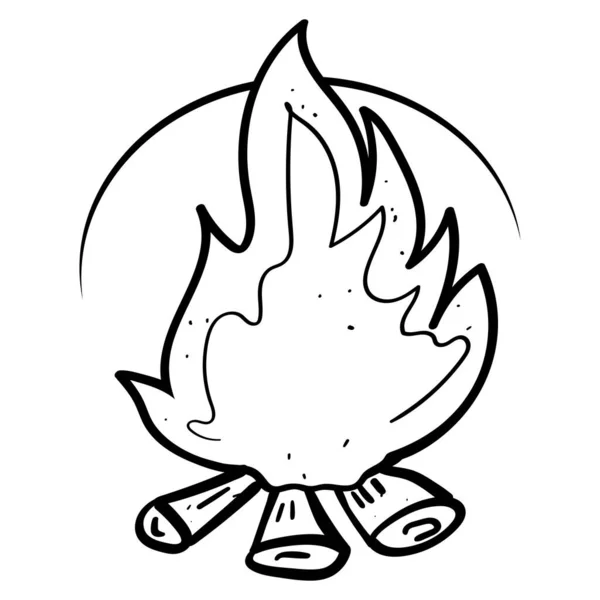 Ateş Vektörü Doodle Çizimi — Stok Vektör