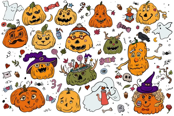 Cadılar Bayramı Balkabağı Vektör Klip Sanatı İllüstrasyonu Tatil Sembolleri