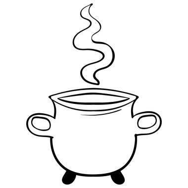 Buhar Vektörü Klip Sanat İllüstrasyonlu Kazan