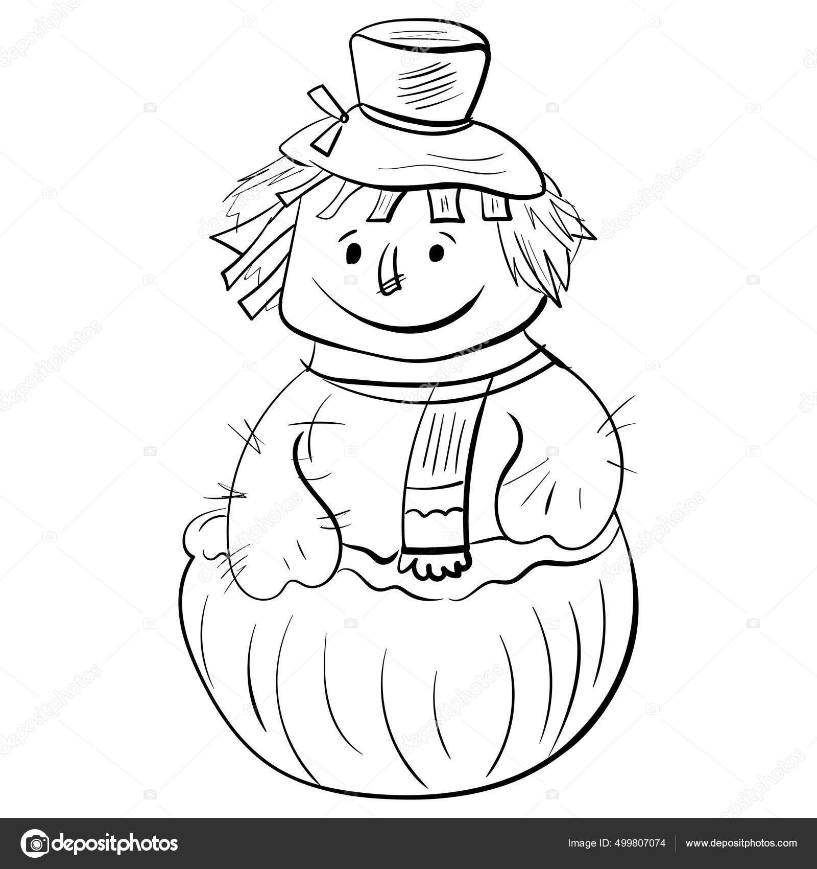 Espantalho Bonito Jardim Para Assustar Pássaros Vector Clip Ilustração