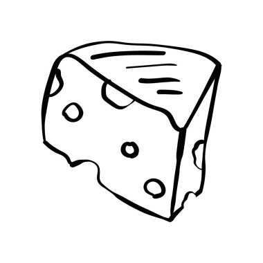 Taze Peynir Vektörü Çizgi Film Çizim Renk Sayfası veya Kitabı