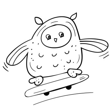 Baykuş Kaykayı Vektör Eli Çekim Ödeme