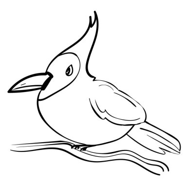 Çocuk Çizgi Film Boyama Vektörü İllüstrasyonu için Kırmızı Kardinal Renk Sayfası