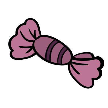 Şeker Paketlenmiş Tatlı Vektörü İllüstrasyonu Hediyesi