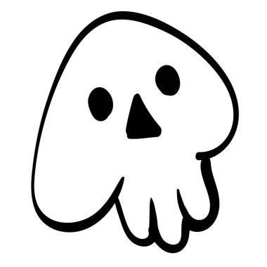 Kurukafa Siyah ve Beyaz Çizim Vektör Klip Sanatı