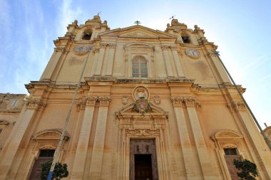Mdina' daki St. Paul Katedrali Cephesi, Malta