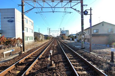 Tokaido Main Line railroad crossing in Shimada, Shizuoka, Japan