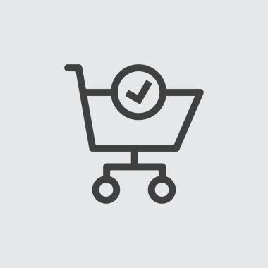 Alışveriş arabası simgesi izole edildi 