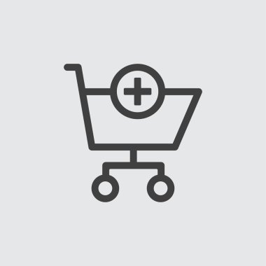 Alışveriş arabası simgesi izole edildi 