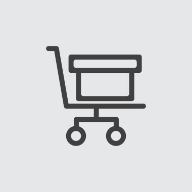Alışveriş arabası simgesi izole edildi 