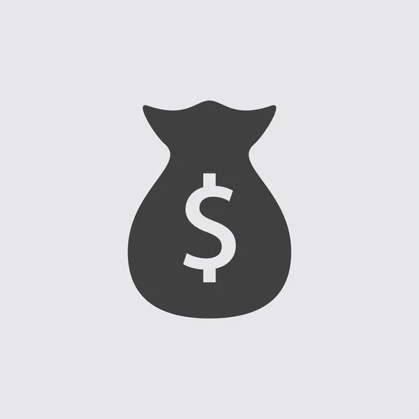 Money bag icon isolated — Stock Vector