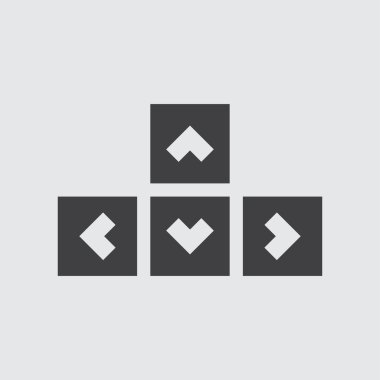 Beyaz arka plan illüstrasyon izole klavye ok simgesini