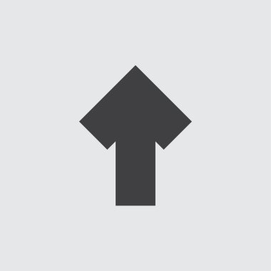 Simge, beyaz arka plan illüstrasyon izole yukarı ok