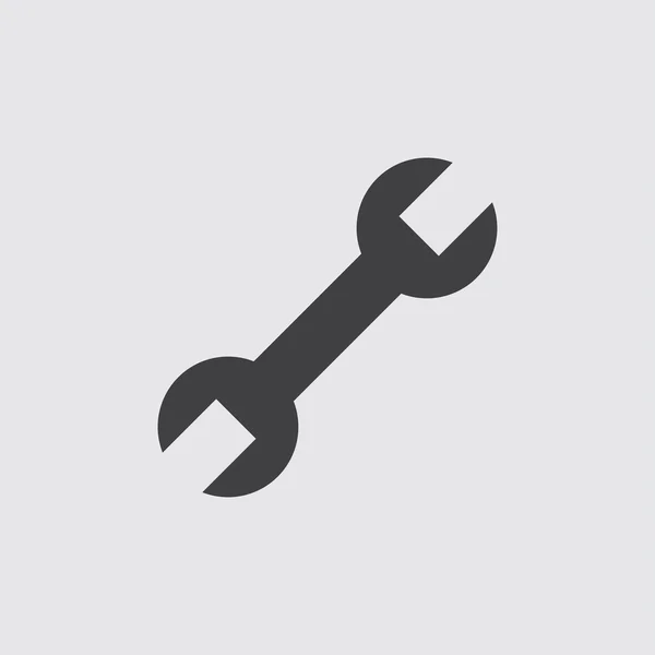 Иконка гаечного ключа, выделенная на белом фоне — стоковый вектор
