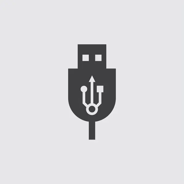 Icono USB, aislado sobre fondo blanco ilustración — Vector de stock