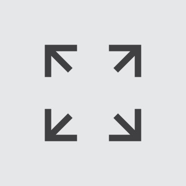 Tam ekran simgesini, beyaz arka plan illüstrasyon izole