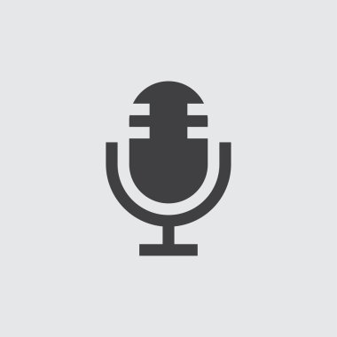 Beyaz arka plan illüstrasyon izole mikrofon simgesi