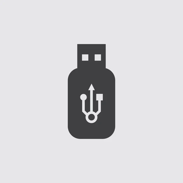 Icono USB, aislado sobre fondo blanco ilustración — Archivo Imágenes Vectoriales