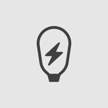 Beyaz arka plan illüstrasyon izole ampul simgesi