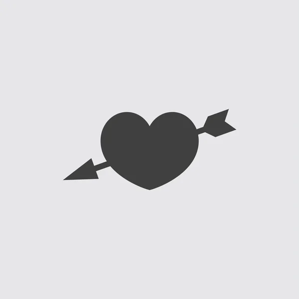 Hjärta med pil ikonen illustration — Stock vektor