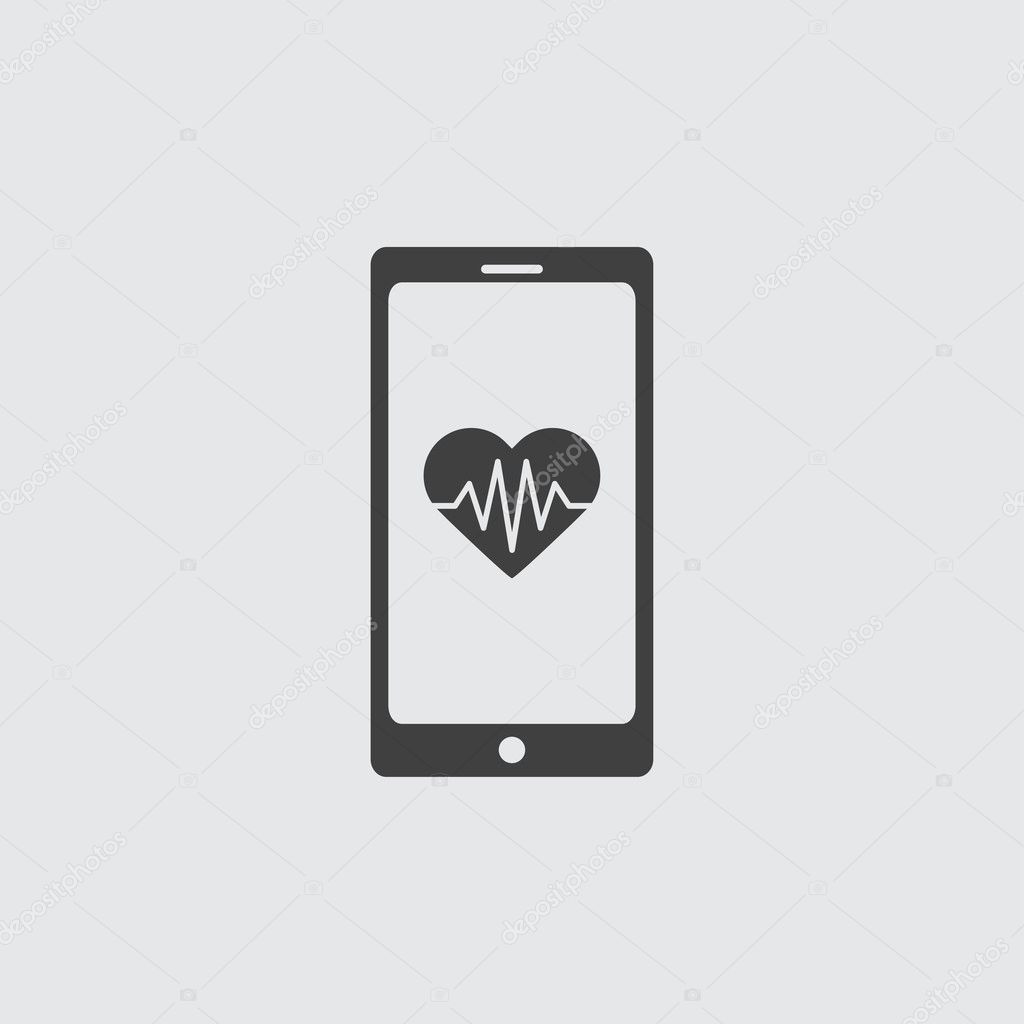 Mobile Phone With Heart Sign Icon Illustration Stock Vector C Vector8