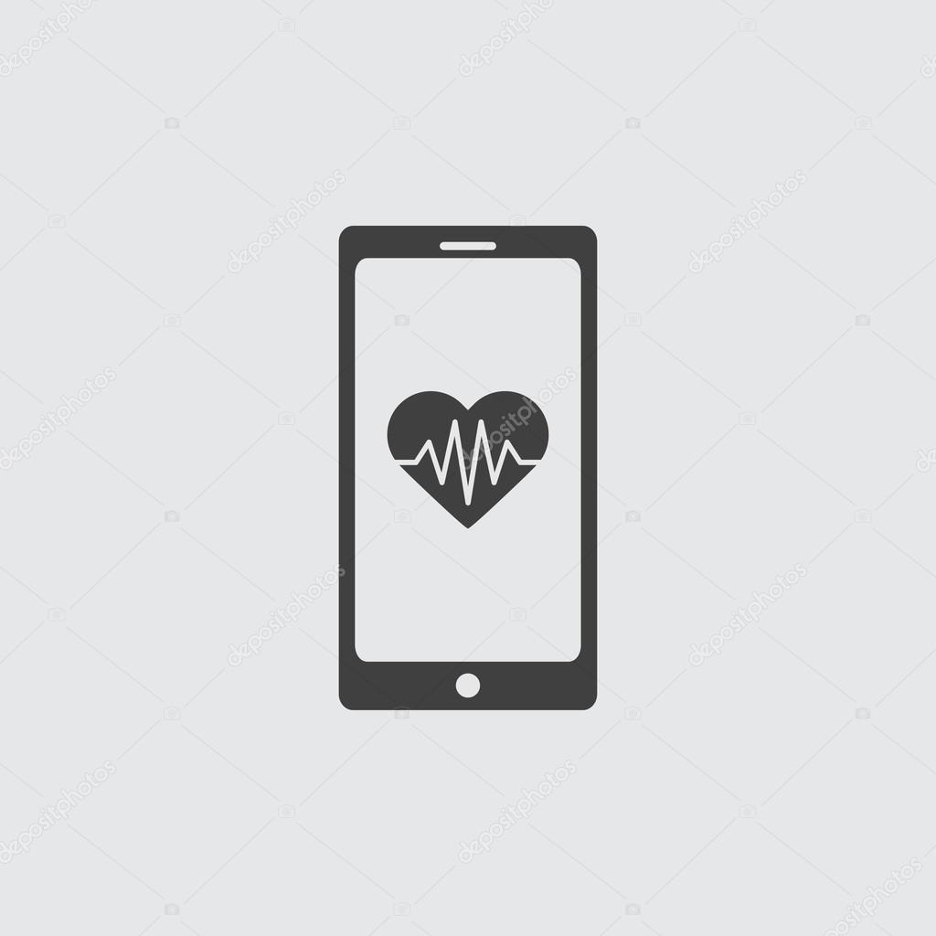 Mobile Phone With Heart Sign Icon Illustration Stock Vector C Vector8