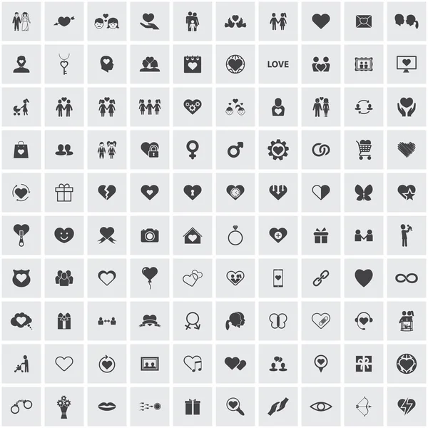 Conjunto de ícones de amor Ilustração De Bancos De Imagens
