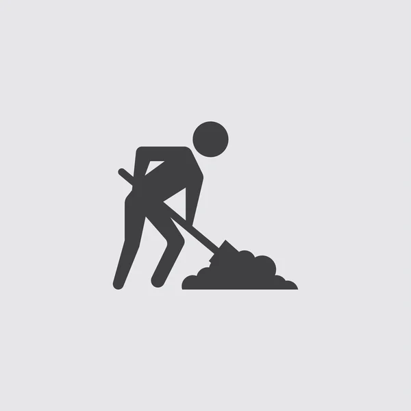 Excavación hombre icono ilustración — Vector de stock