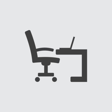 Ofis masa ve sandalye simge tasarlamak