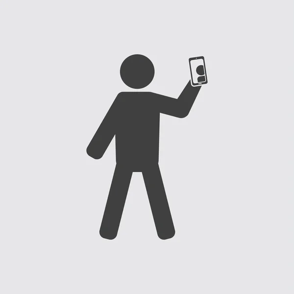 Hombre tomando foto icono ilustración — Vector de stock