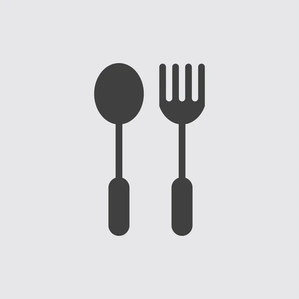 Illustration d'icône fourchette et cuillère — Image vectorielle