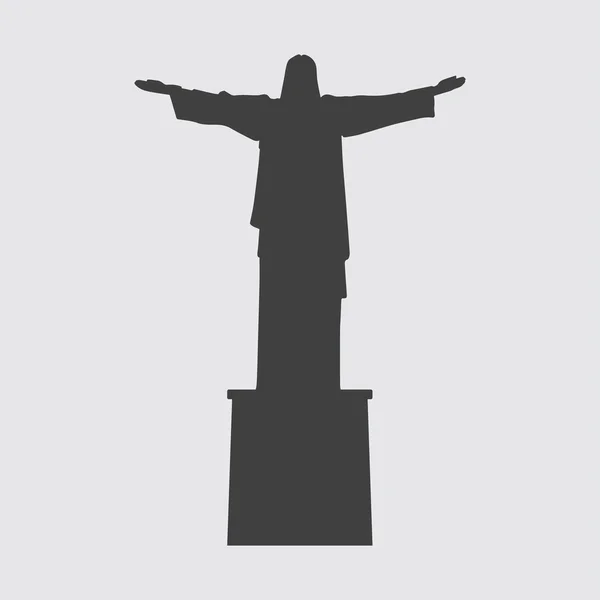 Illustration de l'icône Statue du Christ Rédempteur — Image vectorielle