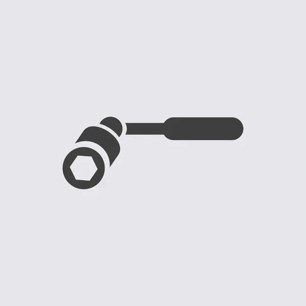 Kolo klíč ikona ilustrace — Stockový vektor