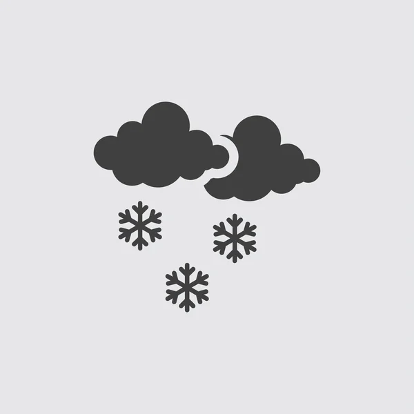 Besneeuwde weer pictogram illustratie — Stockvector