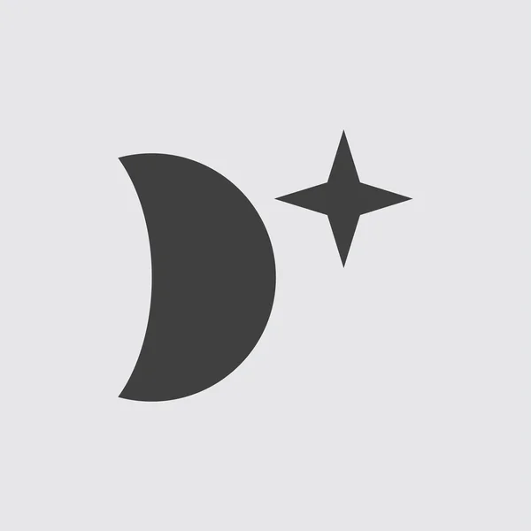 Hold és a csillag ikonra illusztráció — Stock Vector