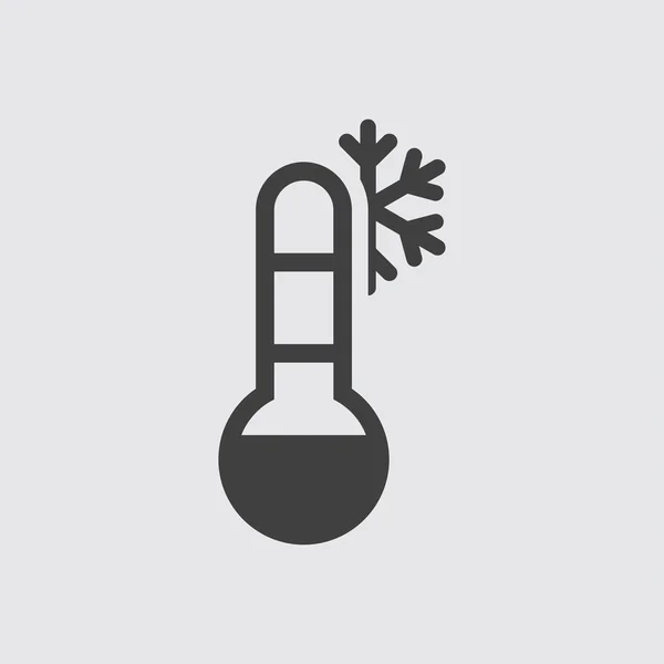 Thermometer op besneeuwde weer pictogram illustratie — Stockvector