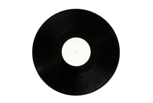 Black white vinyl on a white isolated background