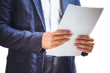 Proje belgeleri okuma işadamı