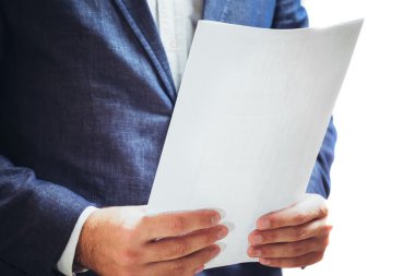 Proje belgeleri okuma işadamı