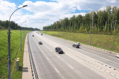 Motorway near Novosibirsk city clipart