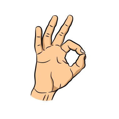 Tamam el beyaz zemin üzerine izole işareti.