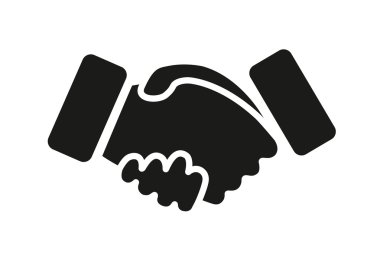 Erkekler el sıkışmasının siyah simgesi