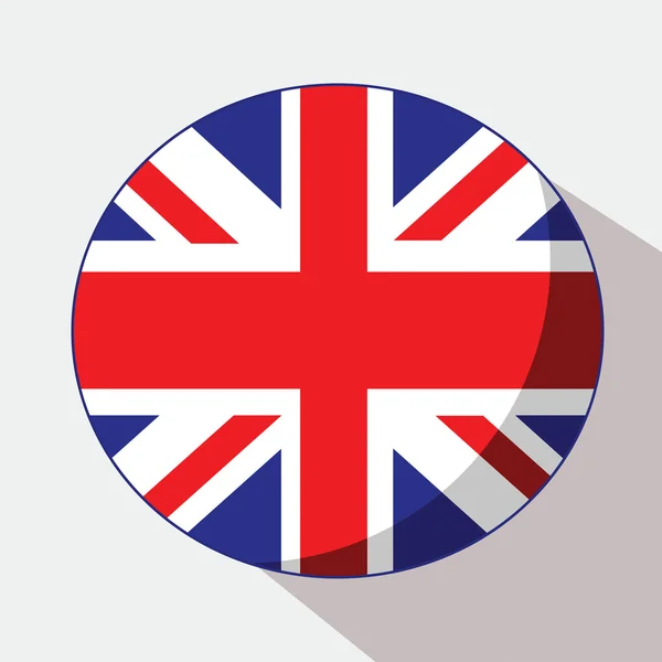 Reino Unido bandera redonda icono — Vector de stock