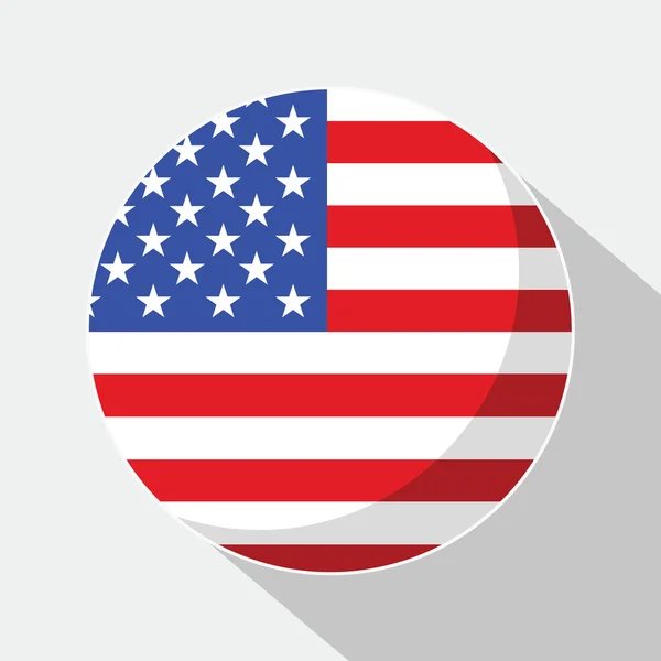 USA Flag Button Icon — Stock Vector