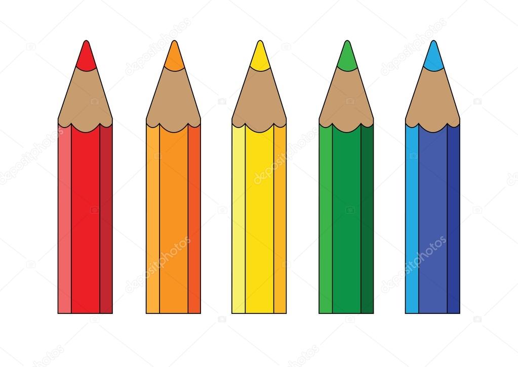 Five colored pencils Stock Vector Image by ©sunflake 109845592