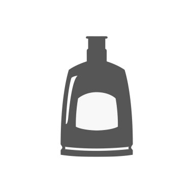 Siyah cam likör şişesi. Vektör illüstrasyonu.